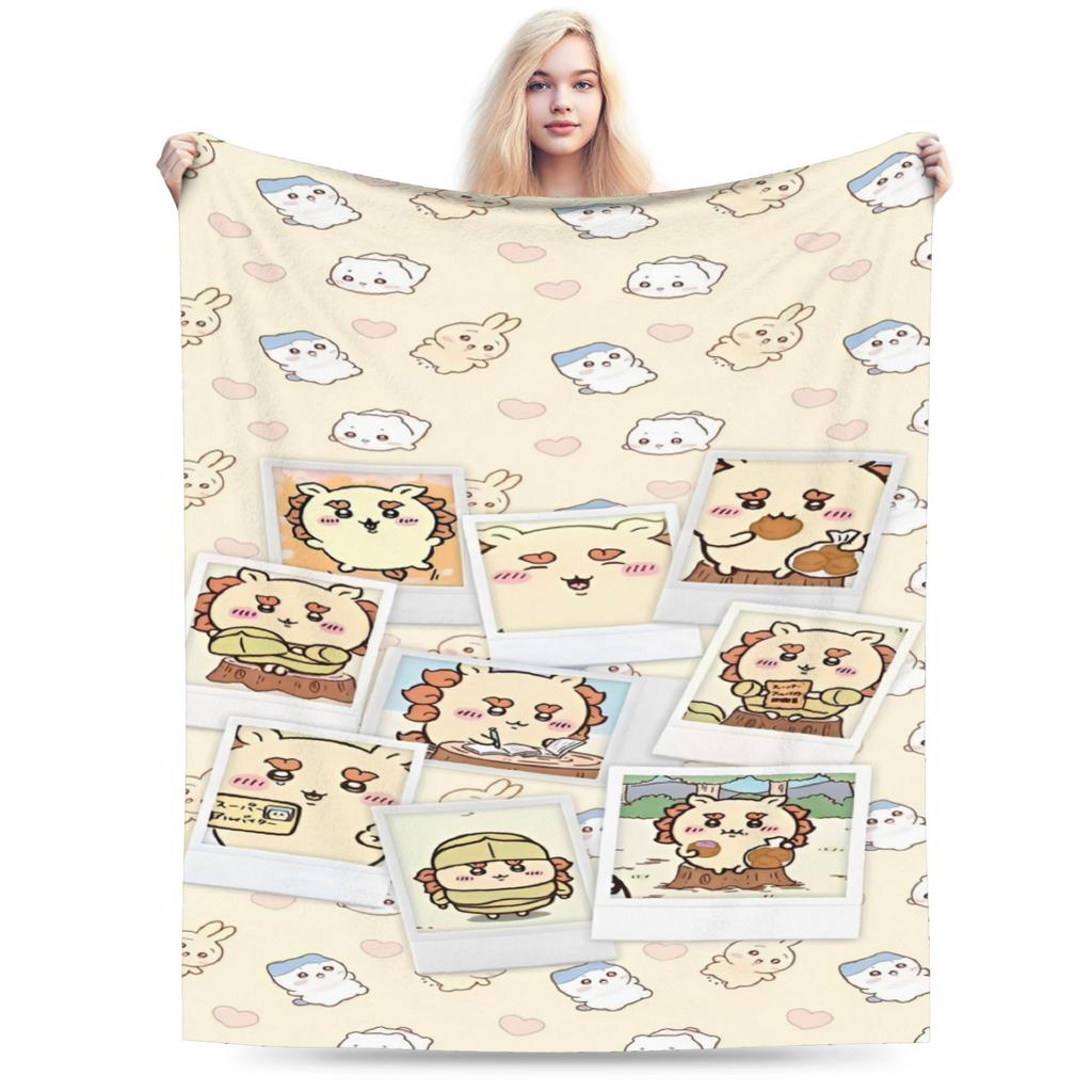 New Rakko Chiikawas cartoon Blankets Lightweight Thin Flannel Relax Throw Blanket Machine Washable