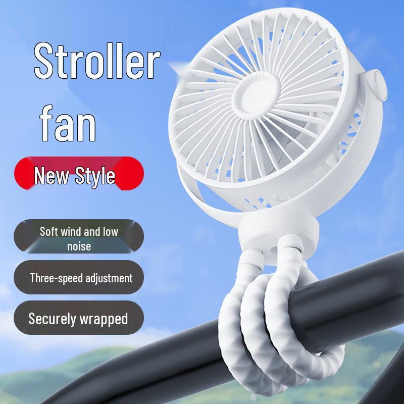 Portable USB Octopus Fan: Quiet, Handheld, Long Battery Life, Perfect for Outdoor Stroller Use.