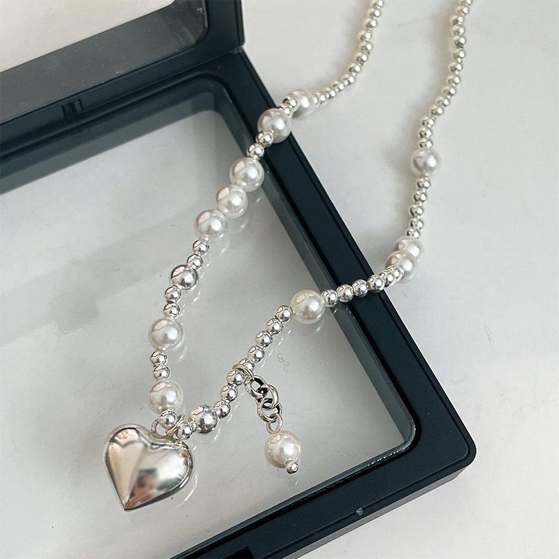 

Серебряное ожерелье с кисточками из жемчуга для женщин - элегантная весенне-летняя цепочка на ключицу