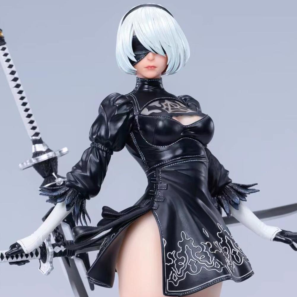 Nier Anime Yorha No.2 Type Sword Model Collection Ornament Gift 2B B Figure 9s Action Holding Pose Statue Articulated Poseable Detailed Movable Scale