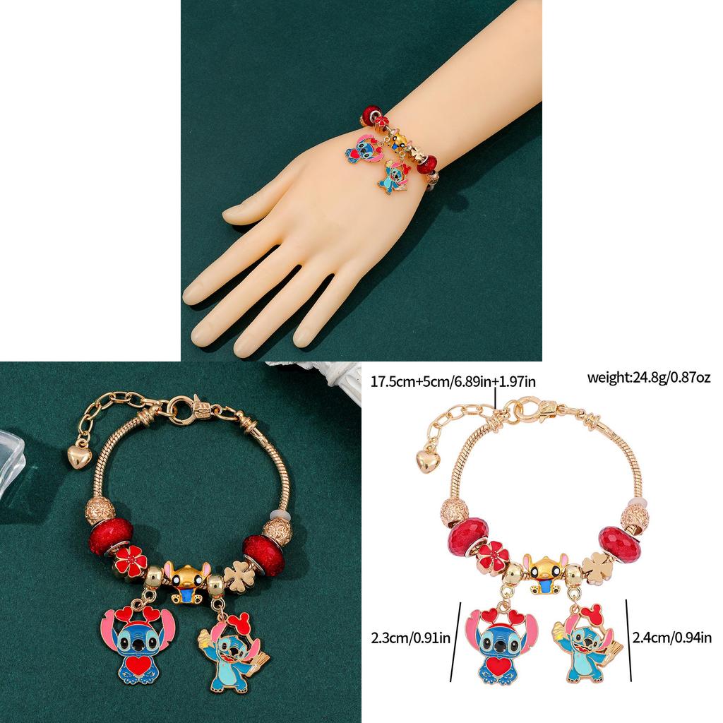 Stitch Cartoon Hand Chain With Zinc Alloy Material For Kids And Teens Gifts