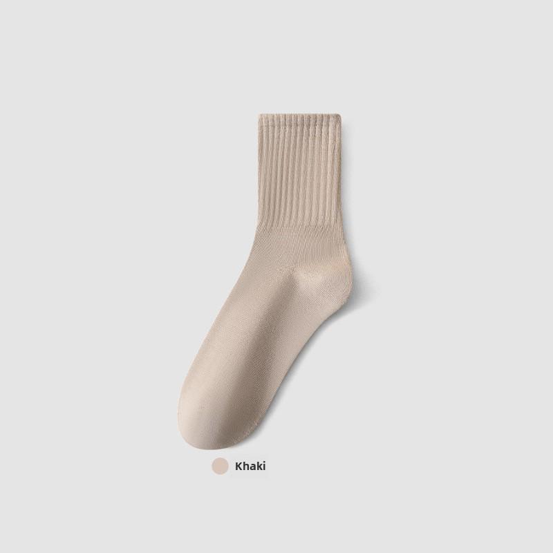 Women's Boneless Socks - Medium Tube, Non-Cotton, Spring/Autumn Style, Black & White, Summer Long Net Red Ins Tide.