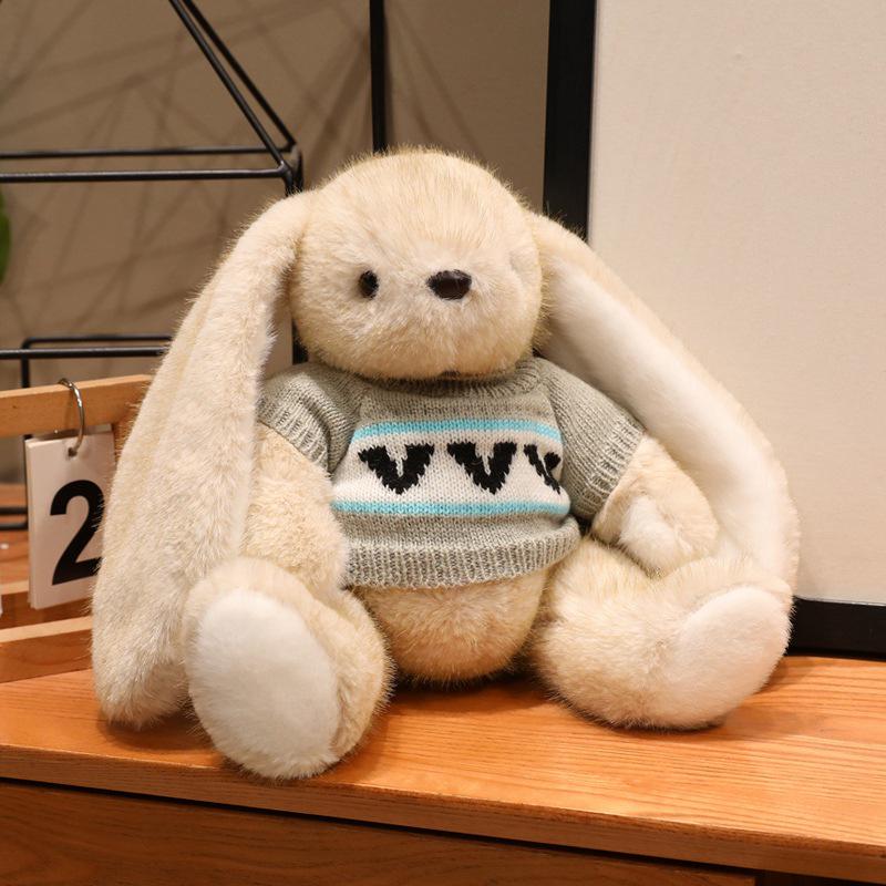 Easter Bunny Plush Toy: Long-Eared Chubby Rabbit Doll for Kids