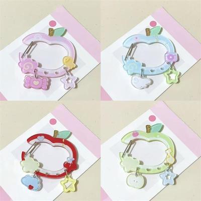 Niedlicher Apfelförmiger Sternenwolken-Anhänger Karabiner Bergsteigerschnalle Acryl-Schlüsselanhänger Mehrzweck-Schlüsselring Haken Taschenanhänger Geschenk