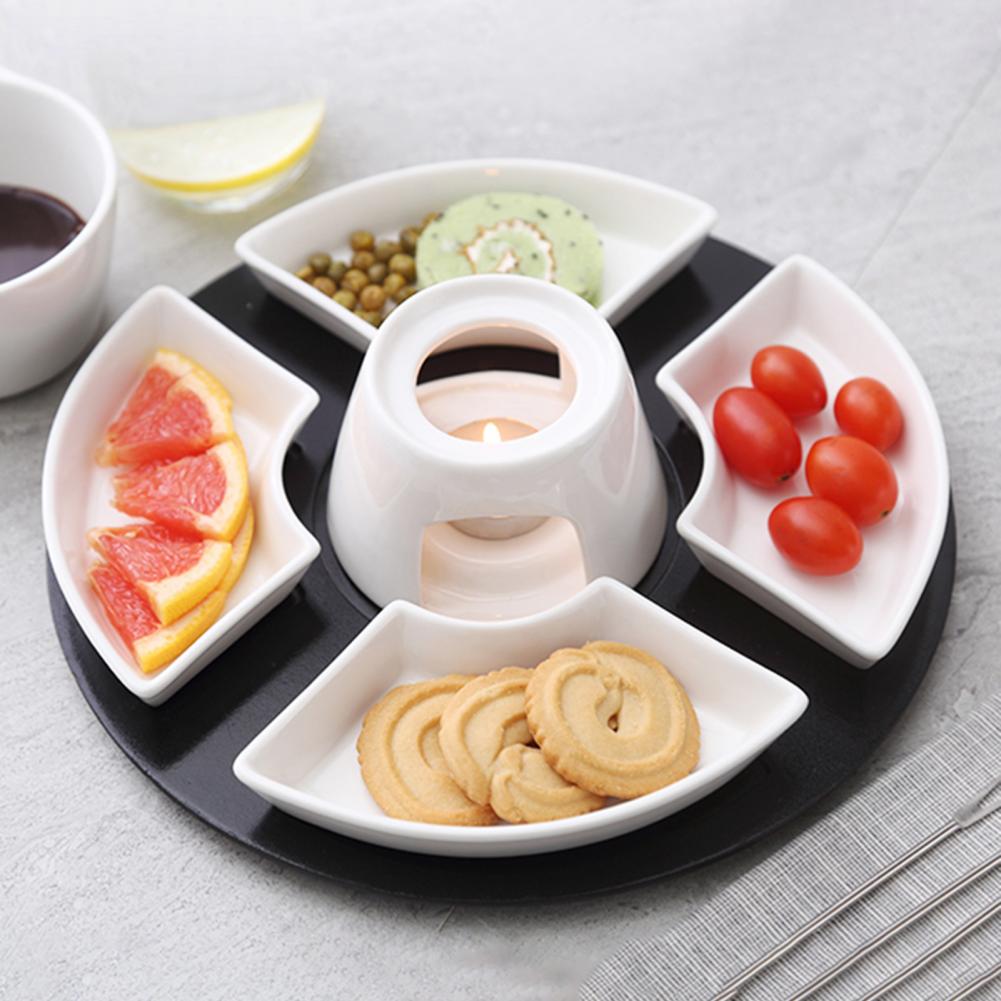 Melt Hot Pot Bowl for Cheese Elegant Fondue Set Elegant Ceramic Fondue Butter Warmer Set for Chocolate Cheese Caramel for Even