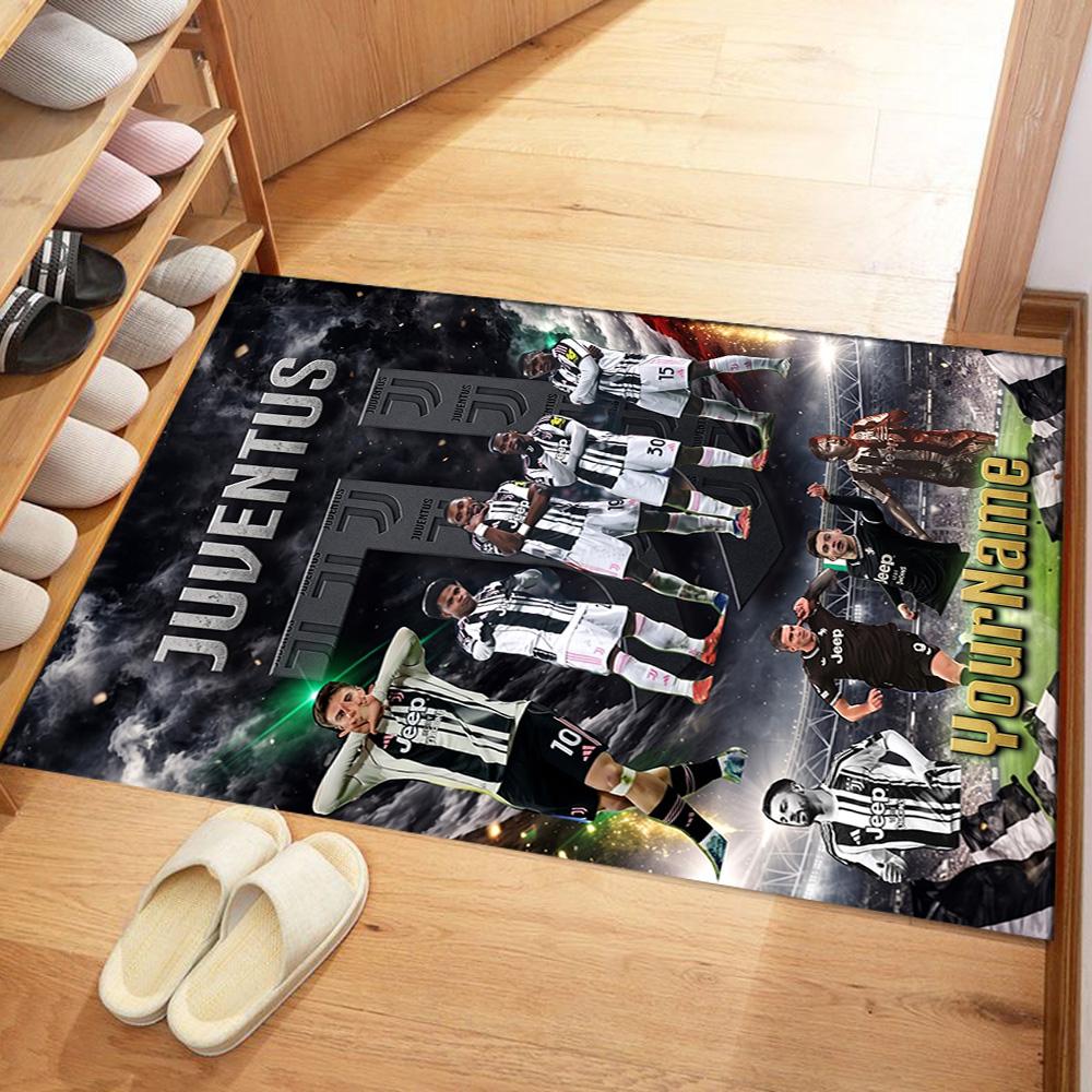 Juventus Customize Your Name Carpet Perfect for Playrooms Dormitory Dining Room Foyer Antislip Carpet Office Home Decor Wedding Party Gift