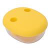 2 in 1 No Mess Snack Container Built in Silicone Finger Sleeve Leakproof Snack Box with Tight Silicone Gasket Yellow