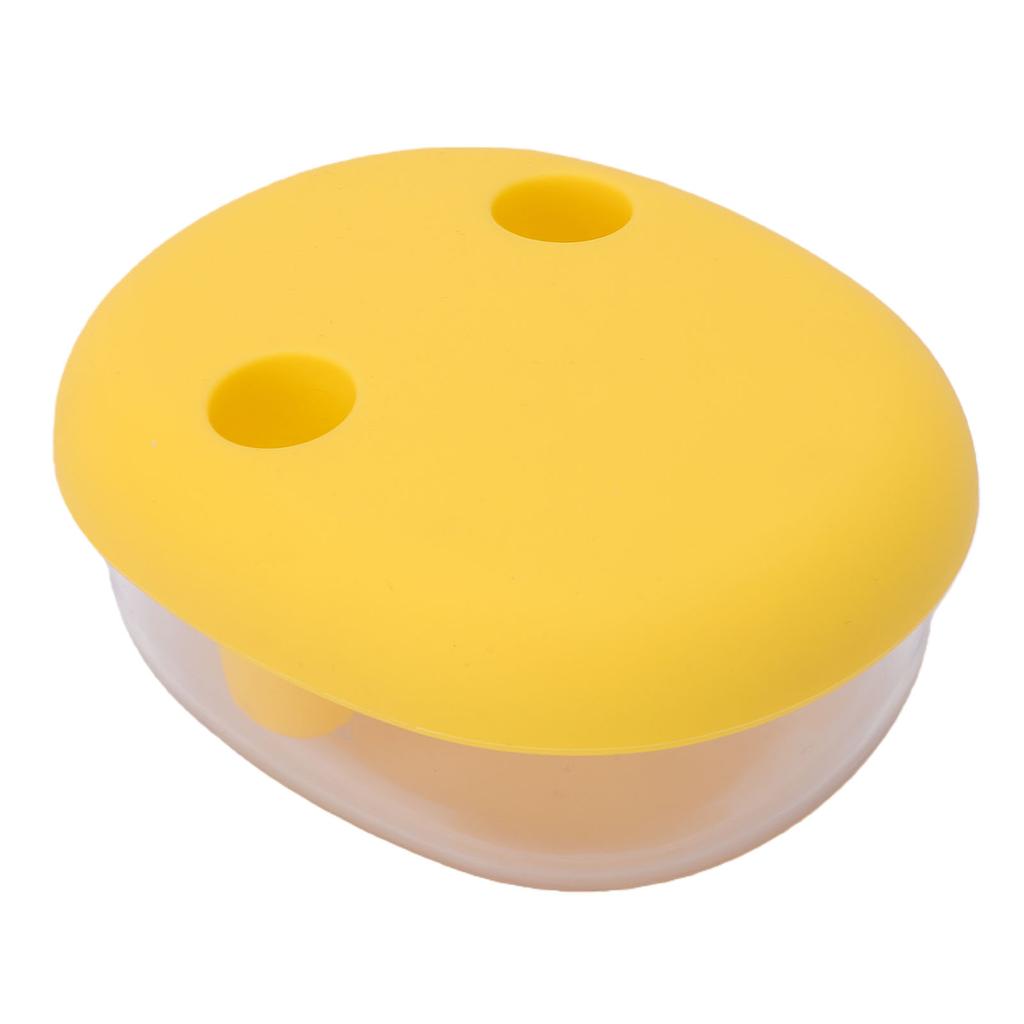 2 in 1 No Mess Snack Container Built in Silicone Finger Sleeve Leakproof Snack Box with Tight Silicone Gasket Yellow