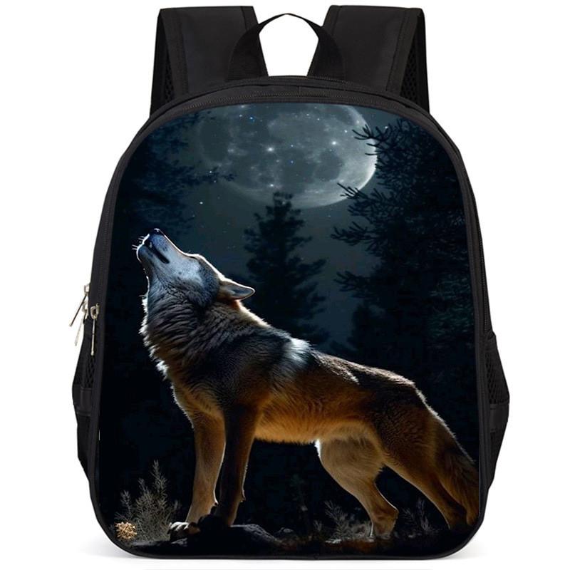 Large Capacity Wolf Animal Backpack For Kids Lightweight And Comfortable Oxford Fabric