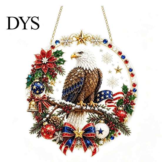 Christmas Themed Hanging Ornaments Diamond Art Ornament, 2D Acrylic Pearl Painting Window Decorations Pattern Suncatcher, Holiday Pendant for