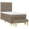 3137201 vidaXL Lit à sommier tapissier avec matelas Taupe 90x190 cm Tissu