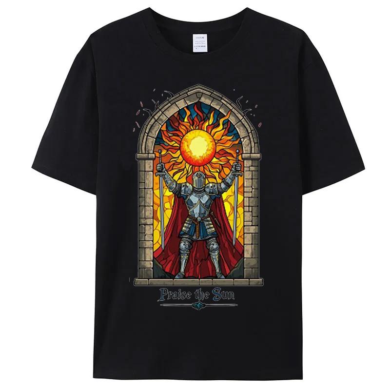Dark Souls Church of The Sun TShirt Praise The Sun Youth Tees Cotton Fashion Clothing Tshirts New Summer T Shirt S