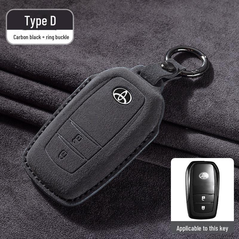 Toyota Wildleder Schlüsselhülle für Camry, Corolla, RAV4, Highlander und mehr. Mit Asia-Drachen-Design.