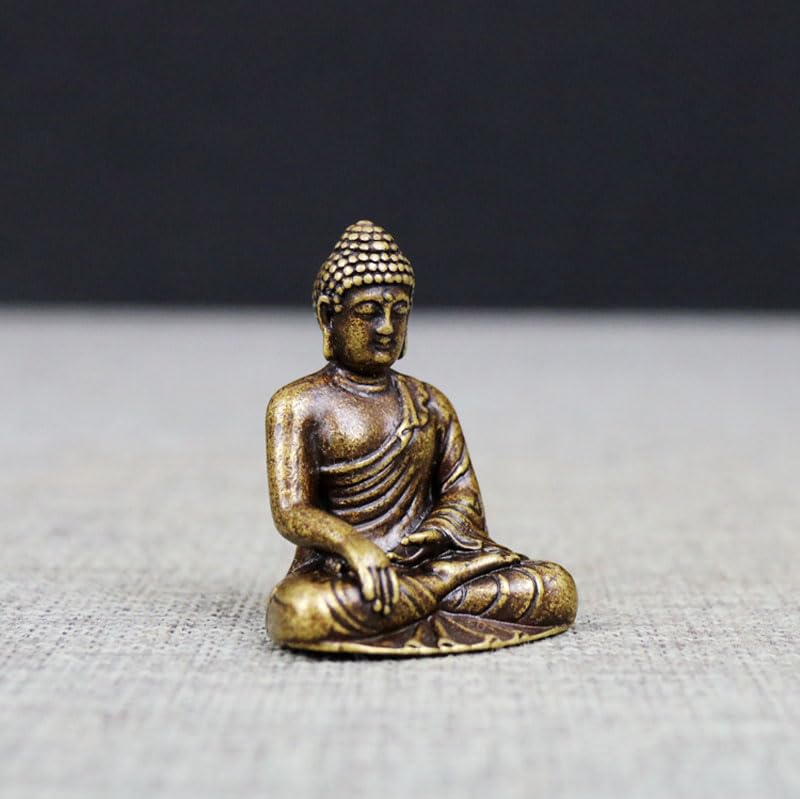 Miniature Amitabha Buddha Statue (for Those Born In the Year of the Dog or Pig) Made of Brass (4.9cm High X 3.4cm Wide) - Protective Buddha for the