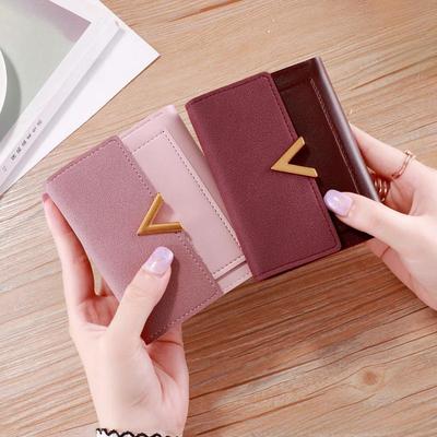 Women's Trifold Mini Buckle Wallet: Stylish, Slim, Casual, and Perfect for Students