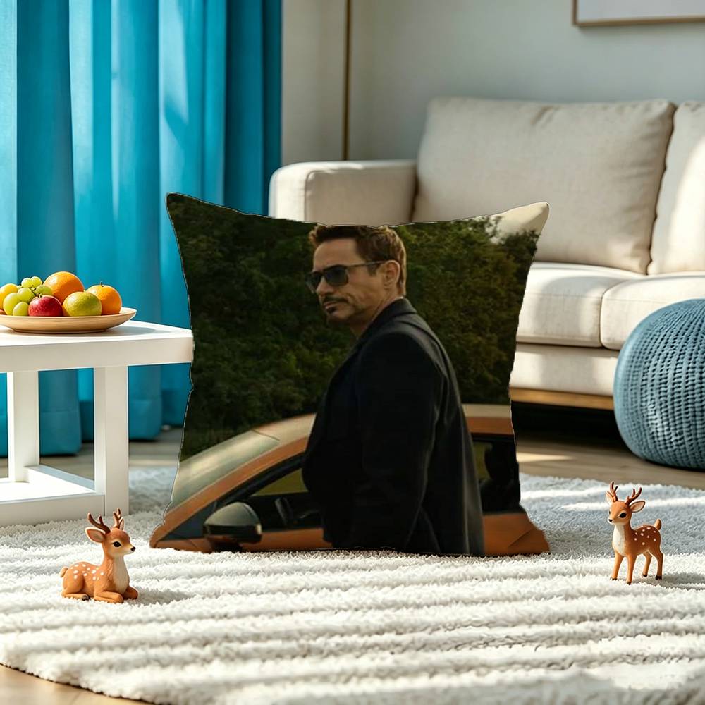 A-Actor R-Robert Downey Jr Pillow Case Square Double-Sided Sofa Cushion Cover Bedroom Bedside Pillow