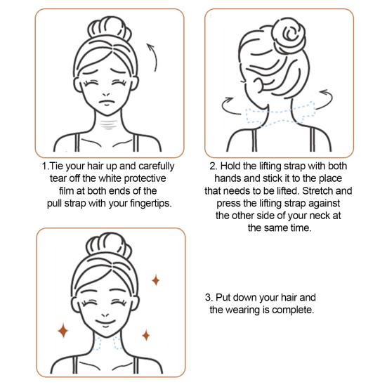 Neck Lifting Patch Waterproof Invisible Lift Strap for Double Chin Saggy Skin Reusable Invisible Neck Lift Stickers