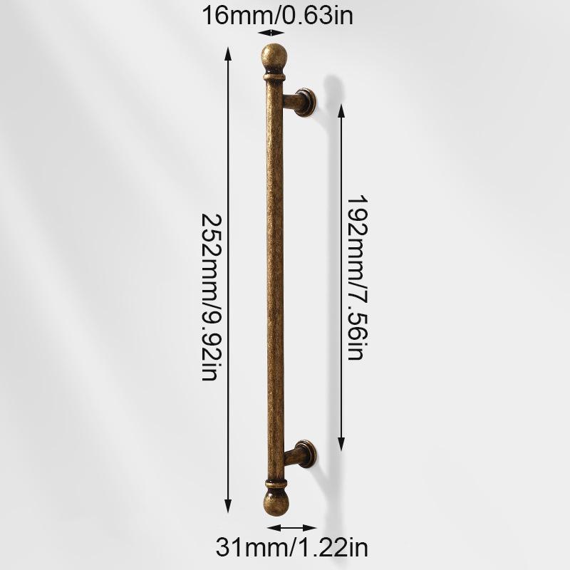 1PC Roll Plated Single Hole Handles Zinc Alloy Handle Heavy Duty Wardrobe Handles Solid Zinc Antique Brass Knobs