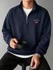 Casual semi-open sweater, Norwegian city chest small label men's basic long-sleeved bottoming jacket