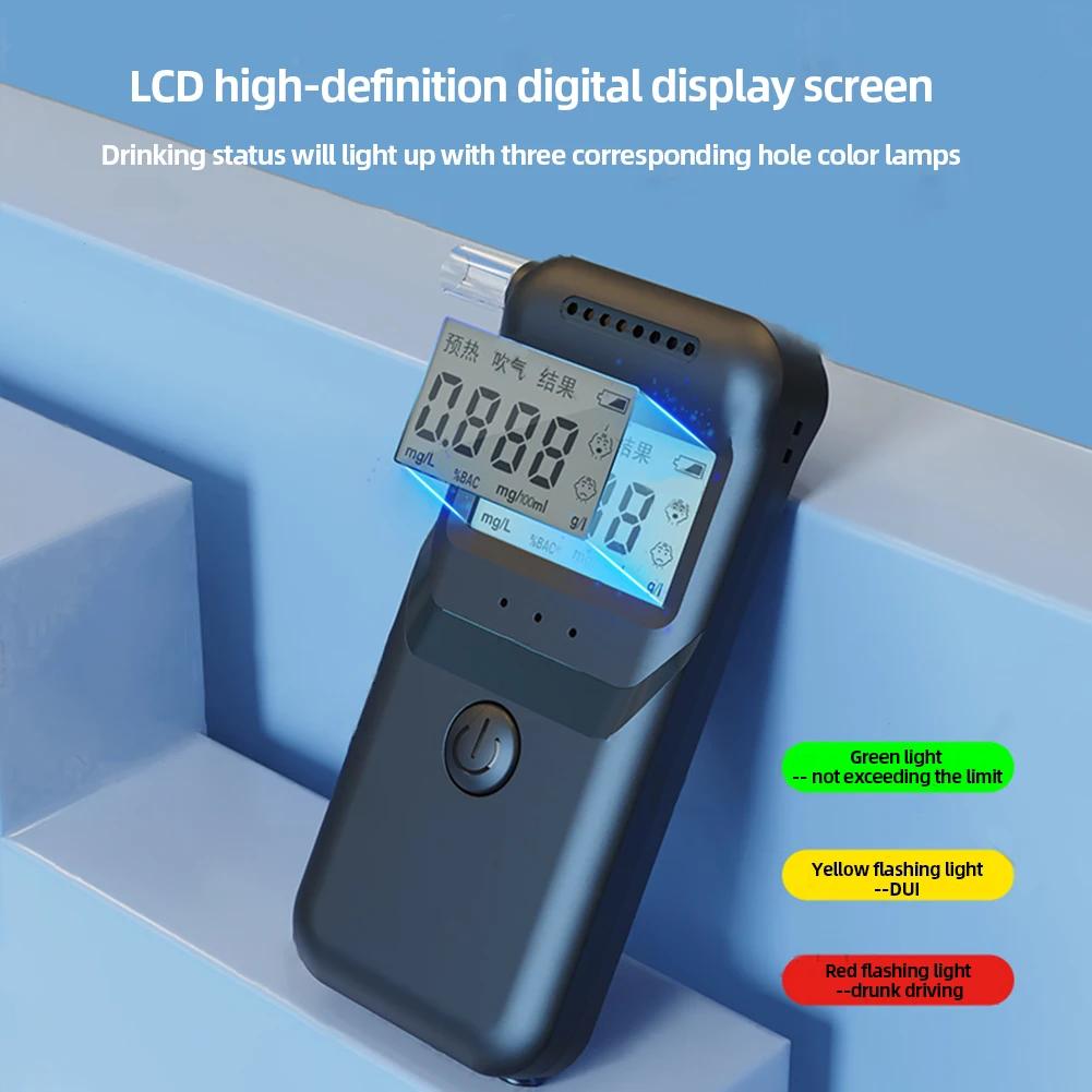 Digital Alcohol Tester Professional Alcohol Detector Breathalyzer LCD Display Drunk Driving Tester Police Alcotester Handheld