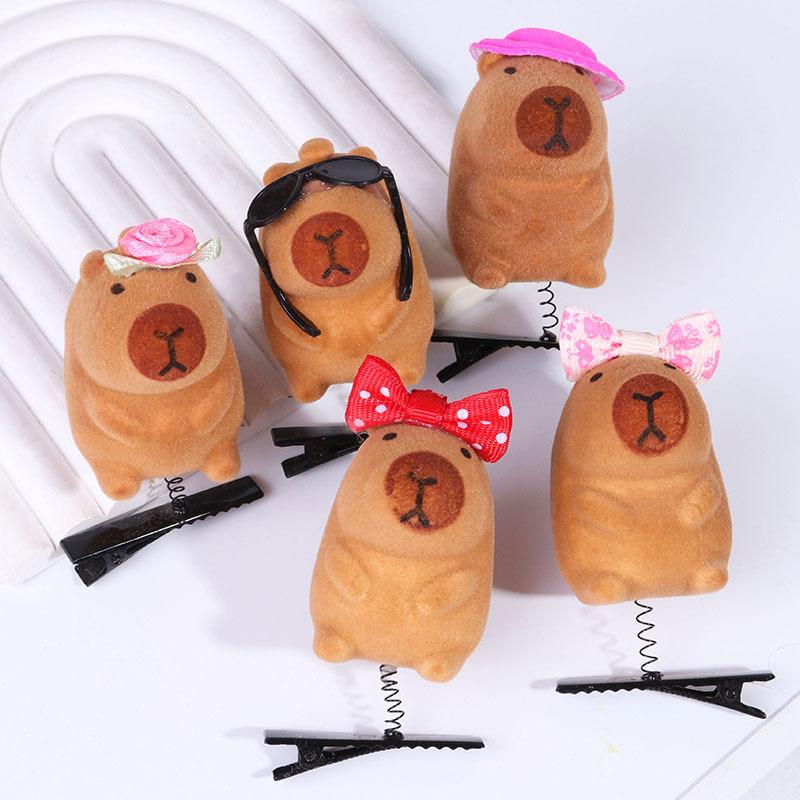 10 Stück Cartoon-Tier Capybara 3D Haarspange Haarnadeln für Kinder Mädchen Geburtstagsparty Mitgebsel Babyparty Schmuck Geschenke Piñata Füllstoffe