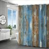 4 Pack Colorful Wood Digital Printing Polyester Shower Curtain Punch-Free Partition Bathroom Set With Waterproof Pad