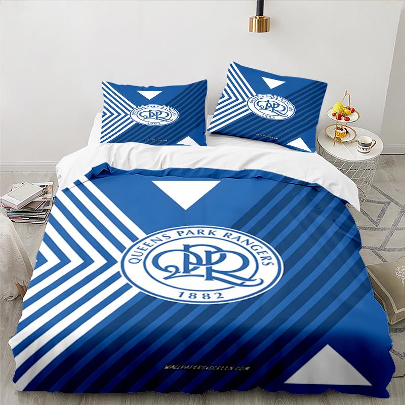 3PCS Queens Crest Football Bedding set,Ideal For1pc Duvet Cover And 2pcs Pillowcases Perfect for Christmas gift,Ideal for Bedroom, Dormitory