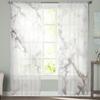 Luxury Tulle Curtains Marble Agate Summer Living Room Kitchen Chiffon Curtain Youth Bedroom Sheer Floor Valance Curtain