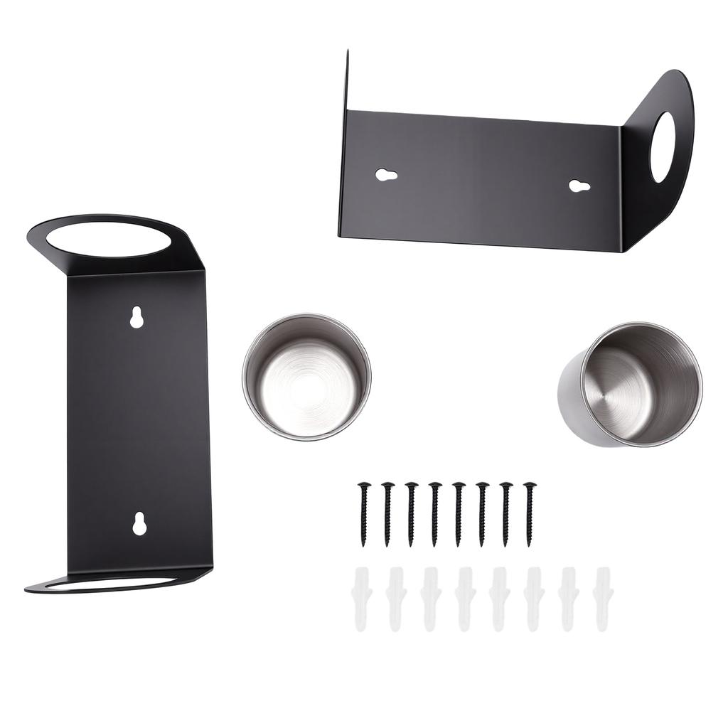 2 Pack Oil Funnel Holders with Removable Catch Cups, Wall Mount Funnel Racks for Garage Workshop