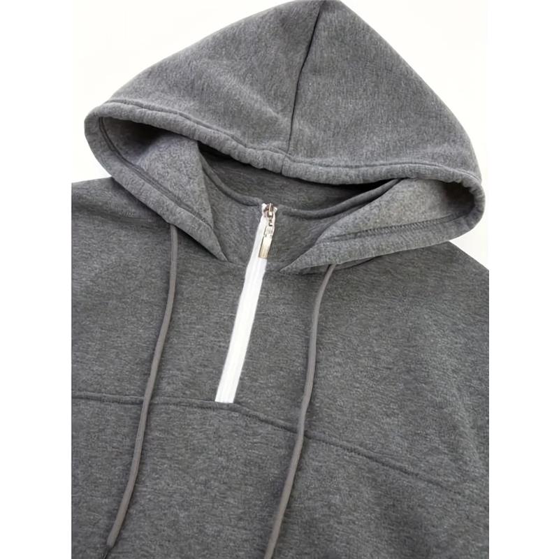 Herren Casual Pullover Kapuzensweatshirt mit 1/4 Reißverschluss
