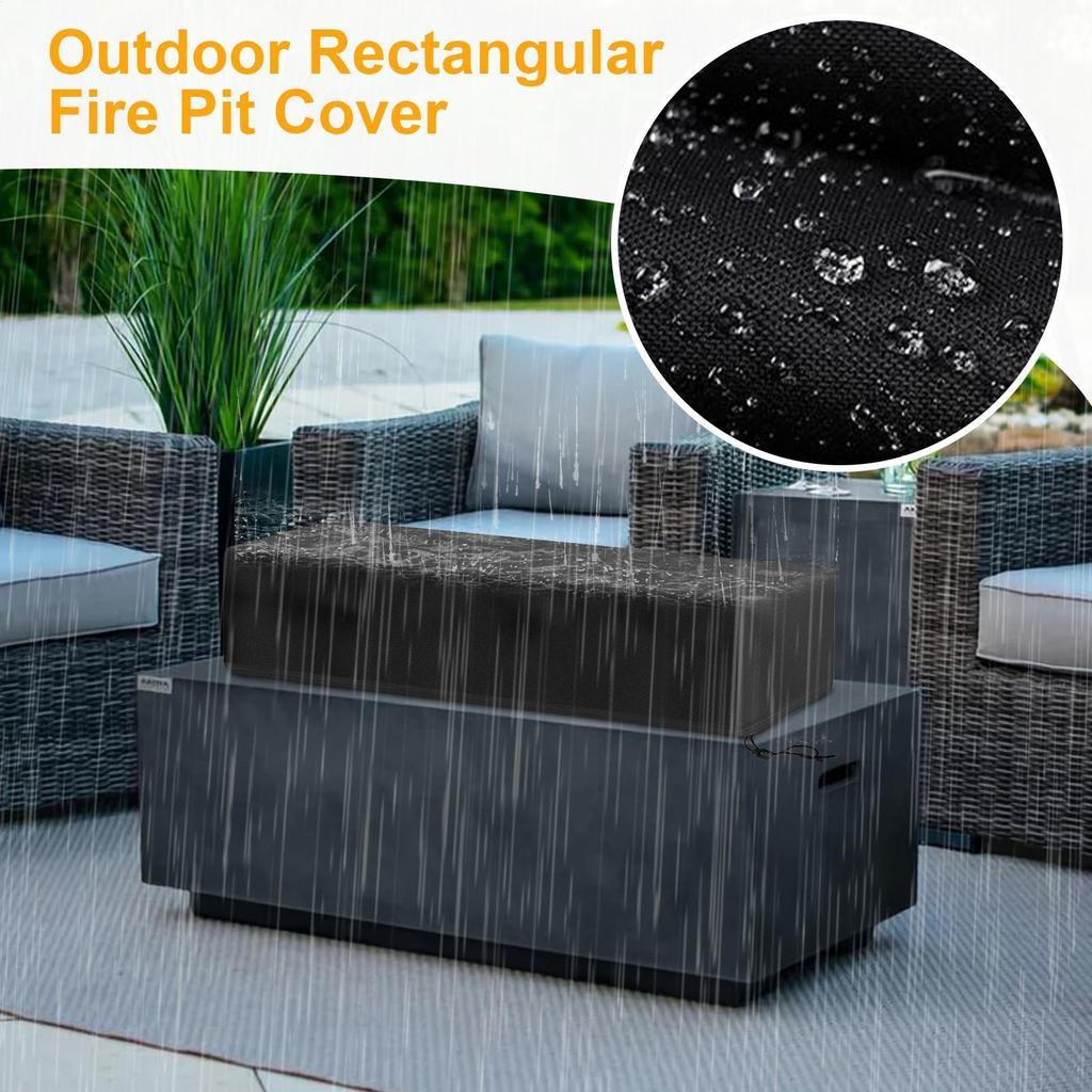 Fire Pit Cover Heavy Duty Outdoor Square Fire Pit Cover UV Protection Grill Accessories For Garden Cooking Bonfires Picnic