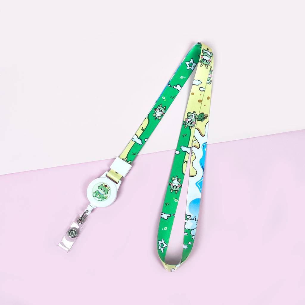 Cartoon Teleskopische Leichtziehbare Schnalle Lanyard Studenten Anti-Verlust Kartenhalter Halsband Langes Seil Arbeits Namensschild Namensschild Lanyard