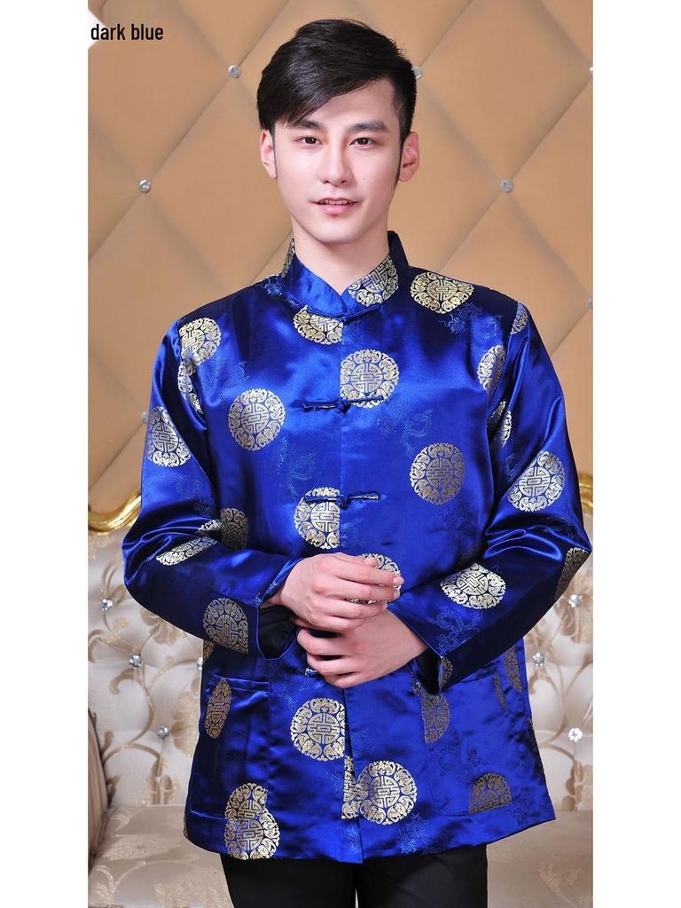 Chinese Tang Suit Red Top: Women's Ethnic Festive Long Sleeve for Spring, Autumn, Winter