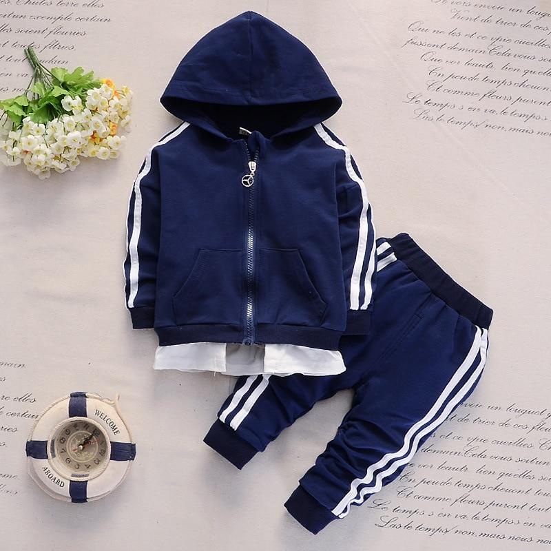 Buy Baby Boy Clothes Set Fashion Zipper Long Sleeved Hooded