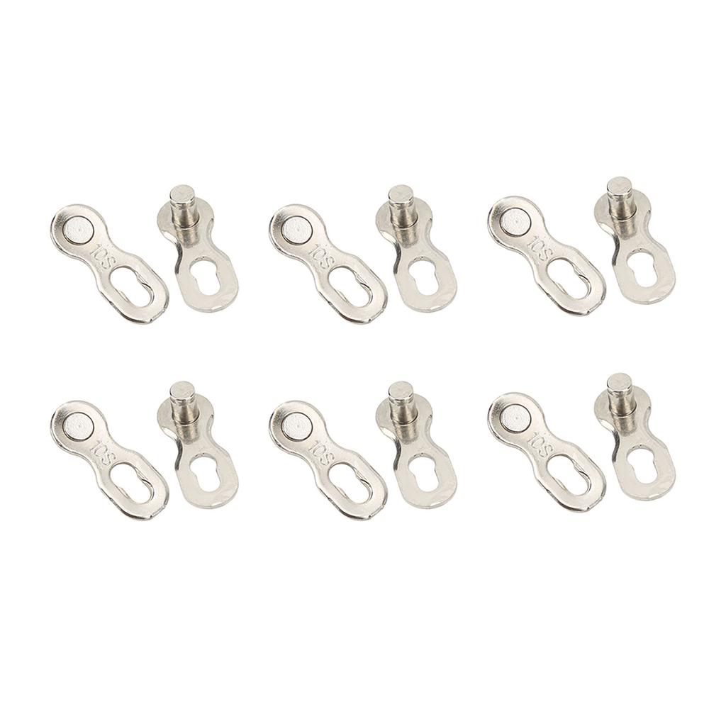 6 Pairs Bike Chain Quick Links Steel Missing Chain Repair Connector for Mountain Road Bicycle10 Speed