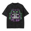 Alice In Wonderland Cheshire Cat Peripherals Graphic Print T-Shirt Woman Men O-neck Cotton Retro Washed Harajuku Y2K Fashion Loose Casual Oversize Top