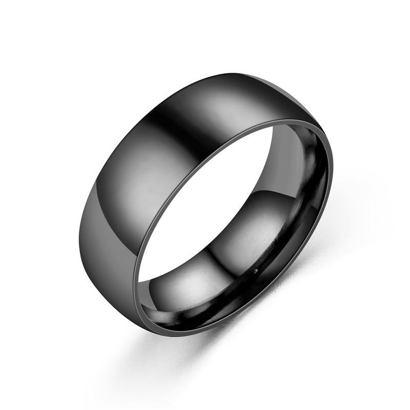Multicolor Polished Stainless Steel Ring: 4mm-8mm Wide Gold, Silver, Black & Blue Ball Arc Design for Couples