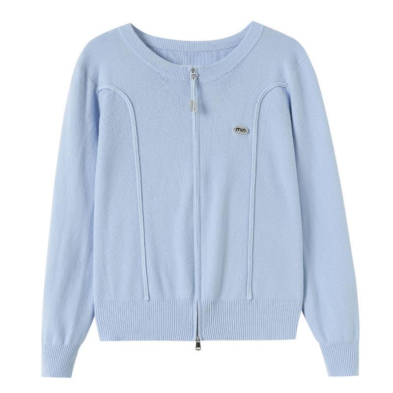 Soft Waxy Knitted Cardigan Women's Solid Color Casual Style Jacket Spring Sweater Versatile Top