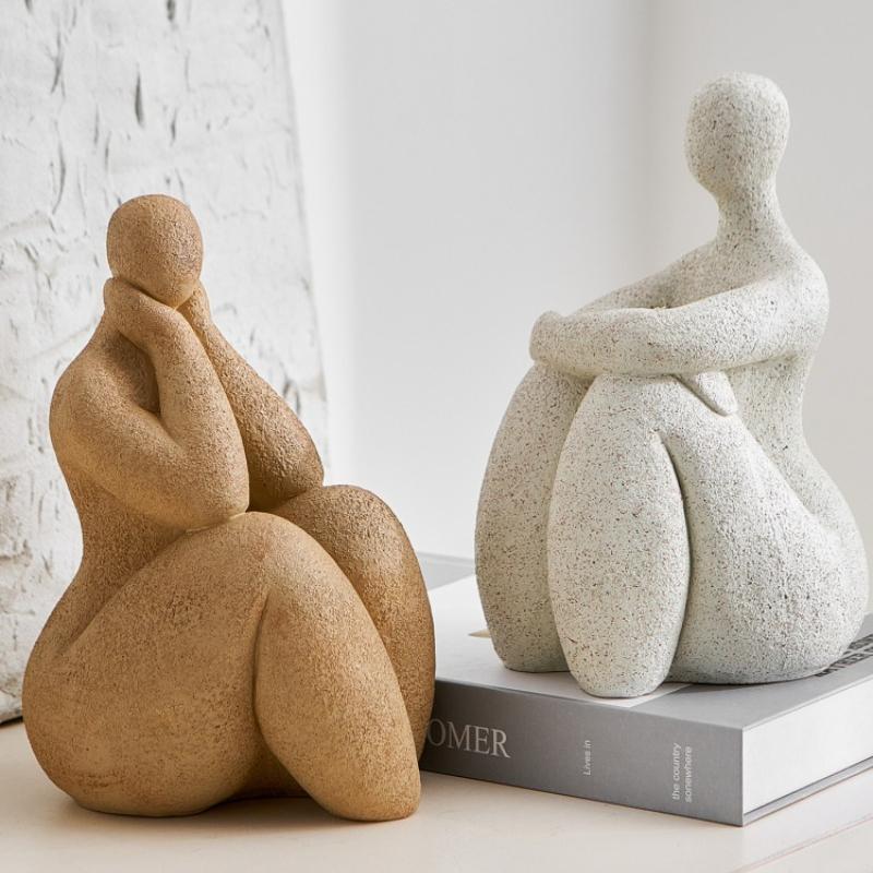 Abstract Seated Figure Home Decor Items Sculptures Minimalist Artistic Resin Statuesinterior Decoration Desktop Accent Ornaments