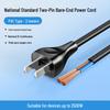 Two-Pin PVC/Braided Bare Wire Power Cord with Tinned Plug and Pure Copper.