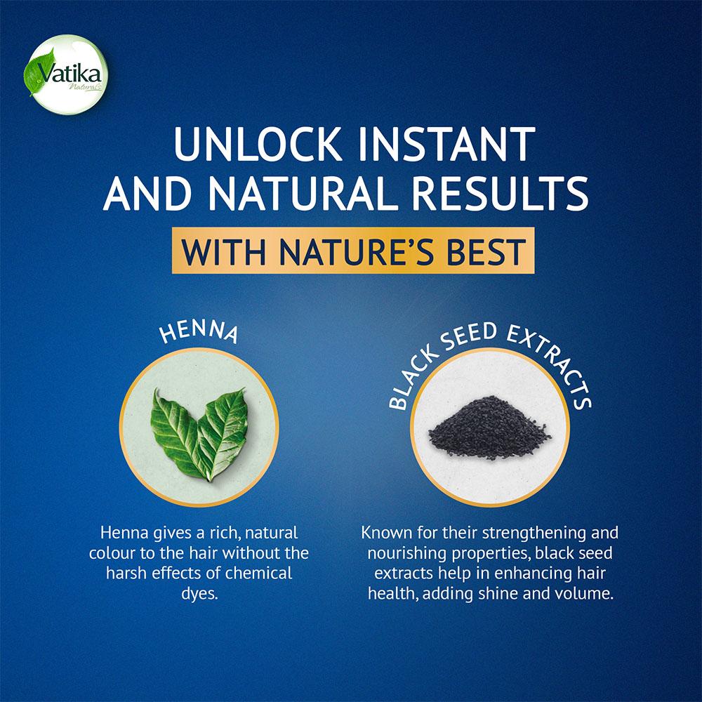 Shampoing Colorant Henné Instantané - Noir Naturel Vatika Naturals  (x 20 ml)