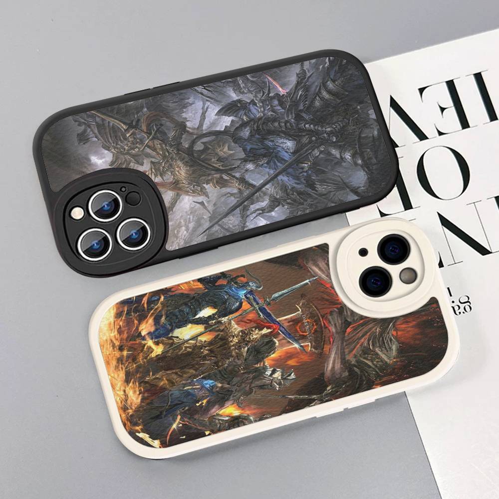 Game D-Dark S-Souls Phone Case For iPhone 16 15 14 13 12 11 Pro Max Plus Leather Shockproof Cover