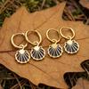 European Stainless Steel Shell Pendant Earrings: 18K Gold-Plated Fashionable High-End Ear Cuffs