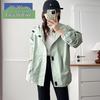 Plus Size Women's Windbreaker Jacket - Spring/Autumn, 200-300 Jin, Loose Fit & Windproof