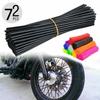 72 pièces Protections pour Rayons de Roue de Vélo Enveloppes 24 cm Kit d'Enveloppe pour Rayons de Jante de Roue pour Moto Vélo Jantes Colorées Cache-Bordures Tube