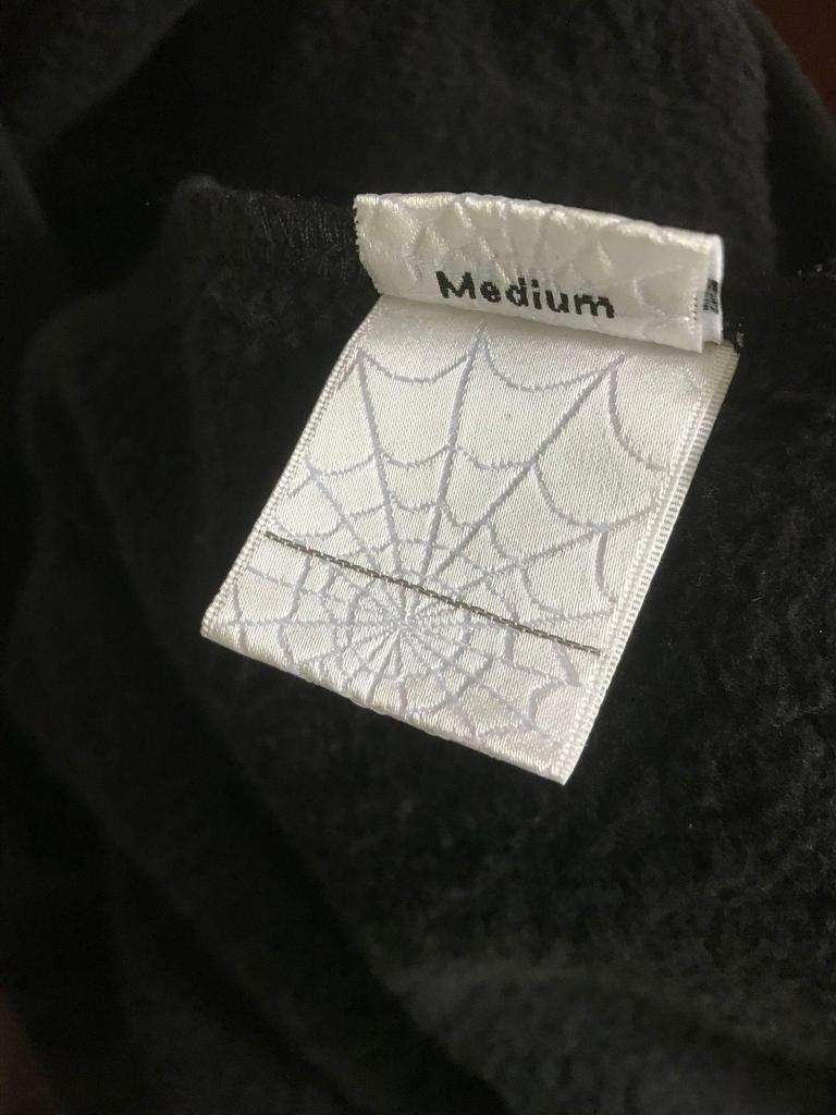 Sp5der Hög Version Spindelnätsmönstrad Huvtröja: Trendig amerikansk passform för män