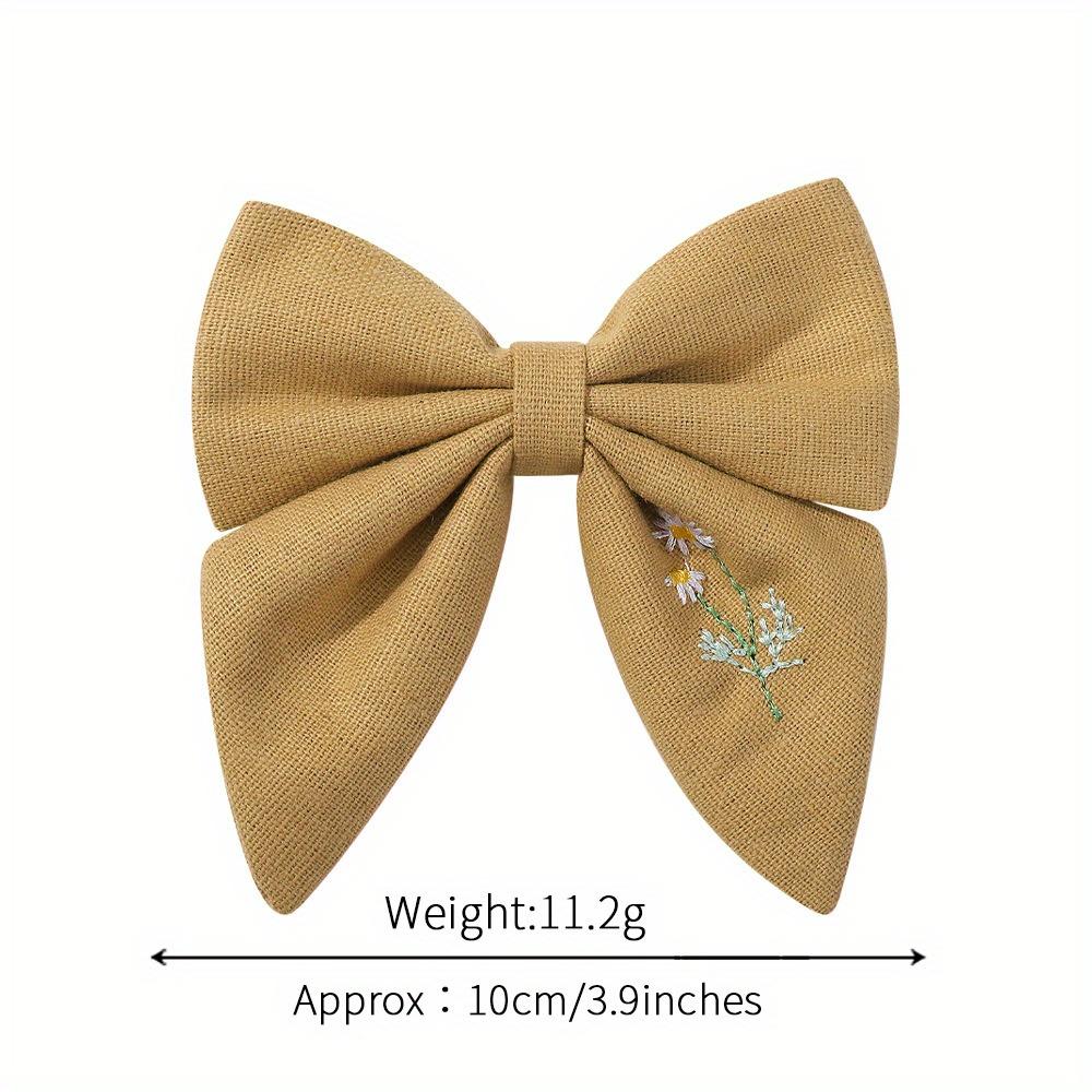 Embroidery Bows Hair Clips Solid Hairpins for Handmade Ribbon Barrettes Butterfly Hair Pin Headwear