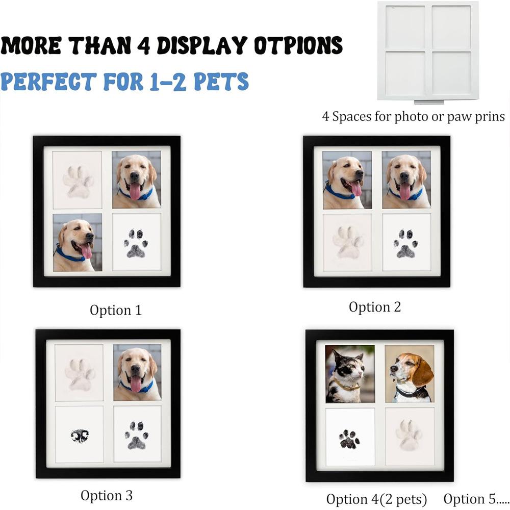 DIY Pet Paw Imprint Memorial Frame Cat Dog Footprint Ink Paste Tabletop Stand Souvenir Picture Frame