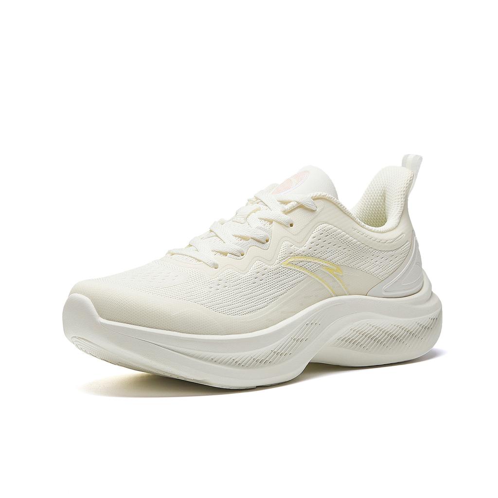 Anta Crane Cloud Cushioning Breathable Lightweight Height Increasing Low Top Running Shoes Women's Ivory White 922545577-3