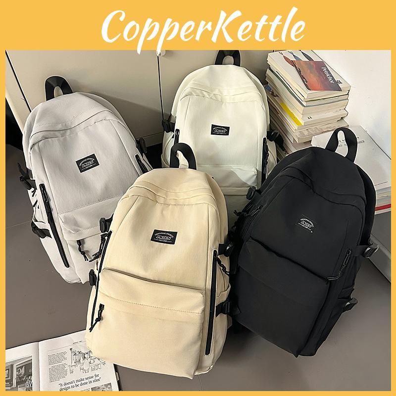 Minimally Backpack Designed With Solid Color And Letter Print Design For Teens